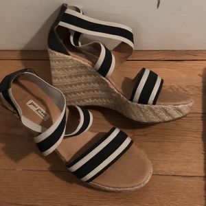 Paul Green Navy Striped Wedge